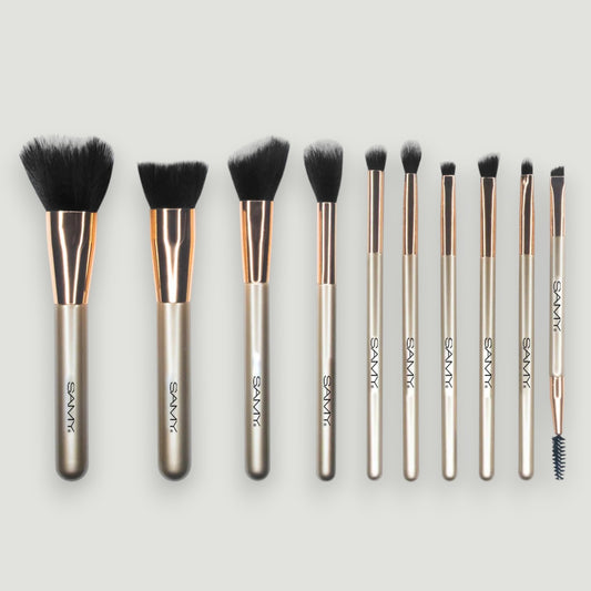 Set De Brochas X10 Golden Glam
